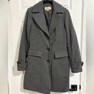Michael Kors Gray Trench Coat Wool Blend